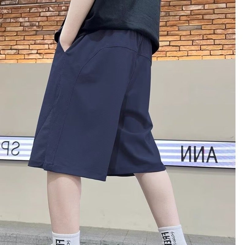 Boys' New Outdoor Children'S Men'S Waterproof Breathable Windproof New Men'S Detachable Quick-Drying Girls' Trousers Gray - Image 5